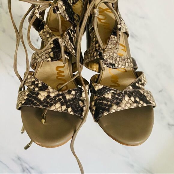 SAM EDELMAN Strapped Ankle Strap Sandals Size 7.5 - Picture 3 of 6